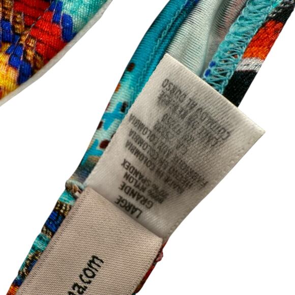 Luli Fama Wild And Free Bikini Set Size L Fringe Bottoms Cheeky Push Up Halter - Picture 7 of 10